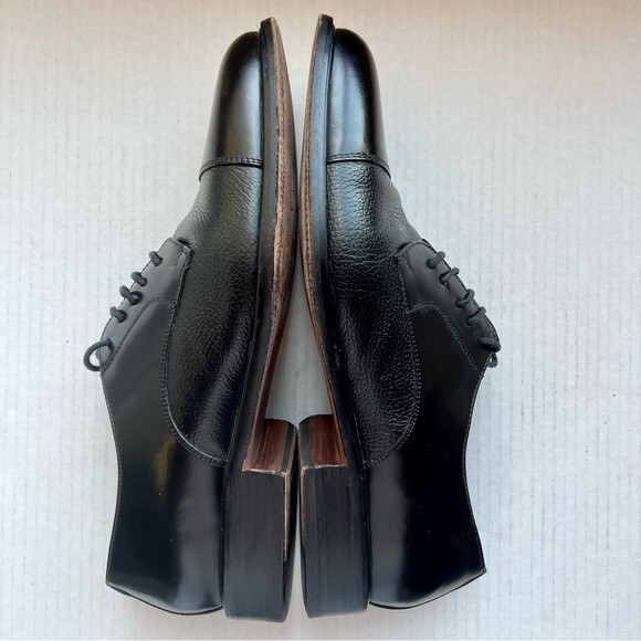 Florsheim Black Leather Cap Toe Lace Up Oxford Shoes Men 11 D Dress Work Classic - Picture 4 of 15